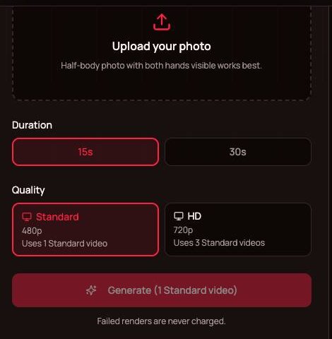 Step two on a phone: choosing a photo and a length